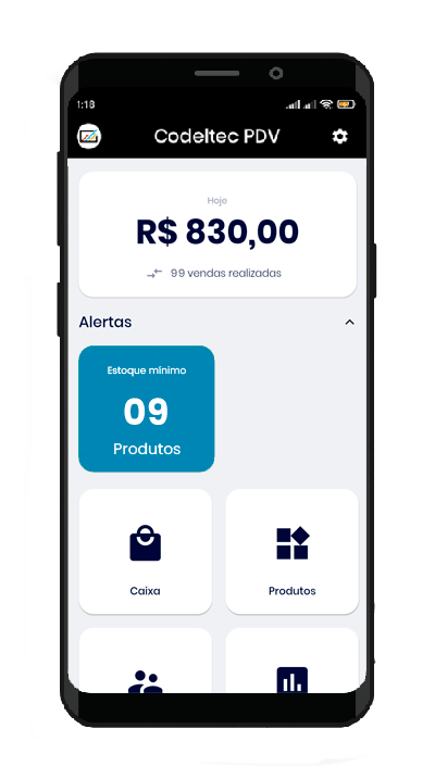 CodeltecPDV Alerta de estoque